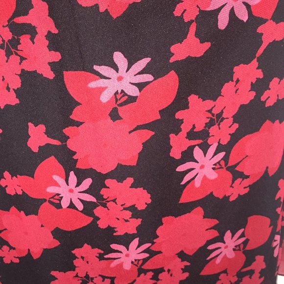 Zokai Red & Black Floral Sleeveless Midi Dress Size Medium - Picture 3 of 11